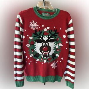 UGLY CHRISTMAS SWEATER TIME! 
 Women’s medium Rudolph